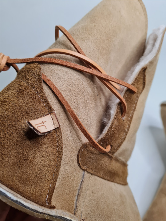 Bottines en peau lainée