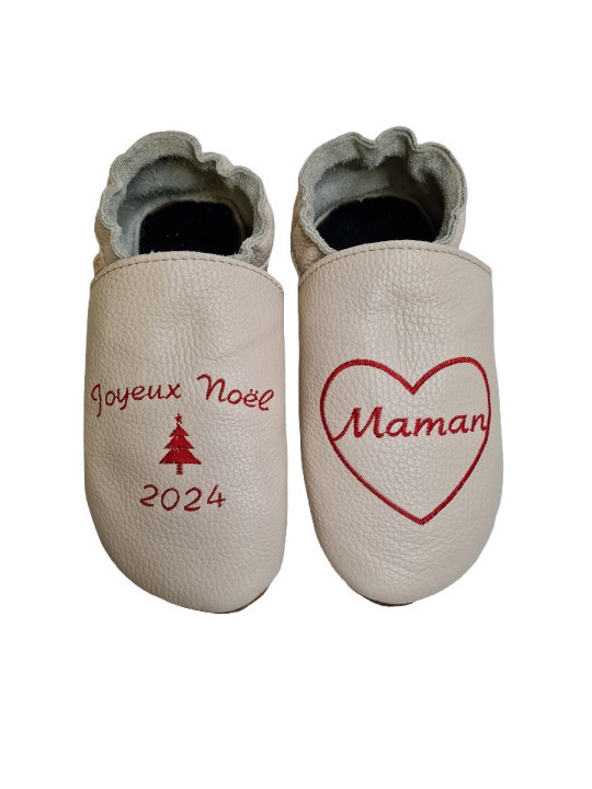 Chaussons cuir à personnaliser
