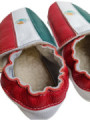 Chaussons cuir souple drapeau du Mexique