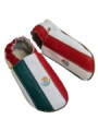 Chaussons cuir souple drapeau du Mexique
