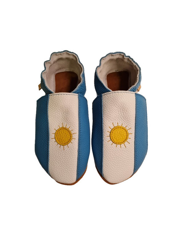 Chaussons cuir souple drapeau de l´Argentine