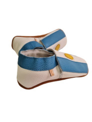 Chaussons cuir souple drapeau de l´Argentine