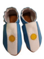 Chaussons cuir souple drapeau de l´Argentine