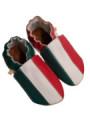 Chaussons cuir souple drapeau de l´Italie