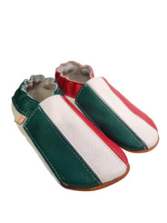 Chaussons cuir souple drapeau de l´Italie