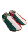 Chaussons cuir souple drapeau de l´Italie