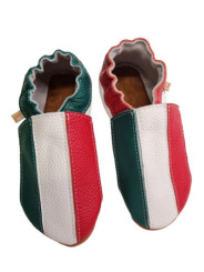 Chaussons cuir souple drapeau de l´Italie