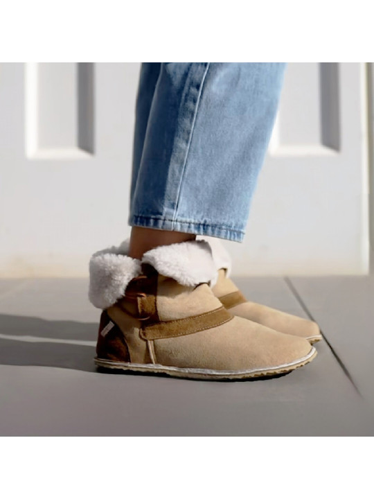 Bottines en peau lainée