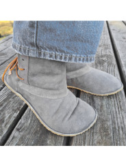 Bottines en peau lainée grise