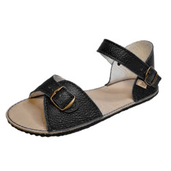 Sandales Boho cuir noir nero