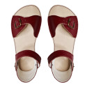 Sandales Boho cuir bordeaux