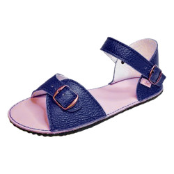 Sandales Boho cuir bleu marine