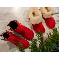 Boots leather red santa