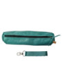 Pencil case turquoise leather