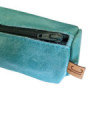 Pencil case turquoise leather