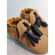 vegan slippers brown with pompoms