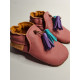 vegan slippers pink with pompoms