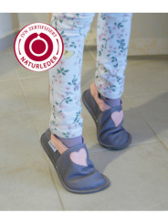 Organic leather shoes purple and beige