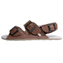 Sandales trois boucles caramel