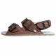 Triple buckle sandals brown