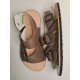Triple buckle sandals brown