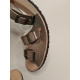 Triple buckle sandals brown