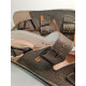 Triple buckle sandals brown