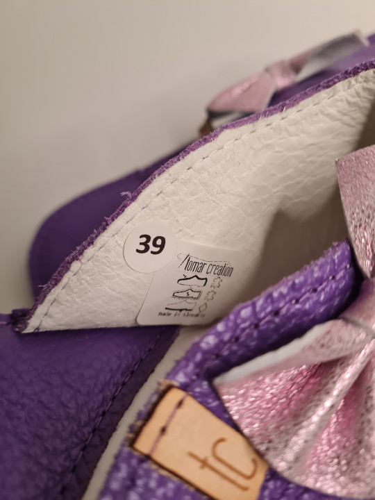 taille 39 pantoufles en cuir bab´s illusion