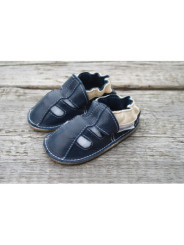 Organic leather shoes blue summer