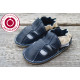 Organic leather shoes blue summer