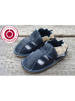 Organic leather shoes blue summer