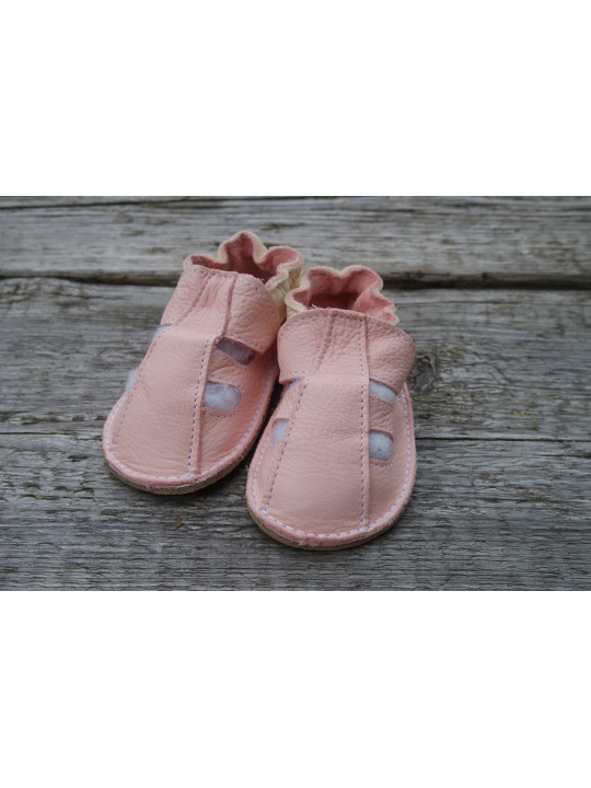 Organic leather shoes pink summer
