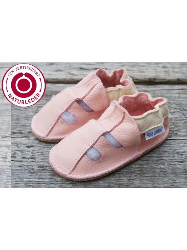 Organic leather shoes pink summer