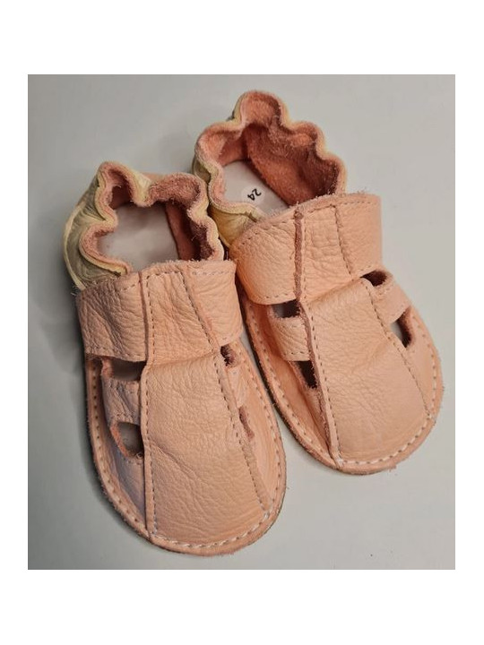 Organic leather shoes pink summer