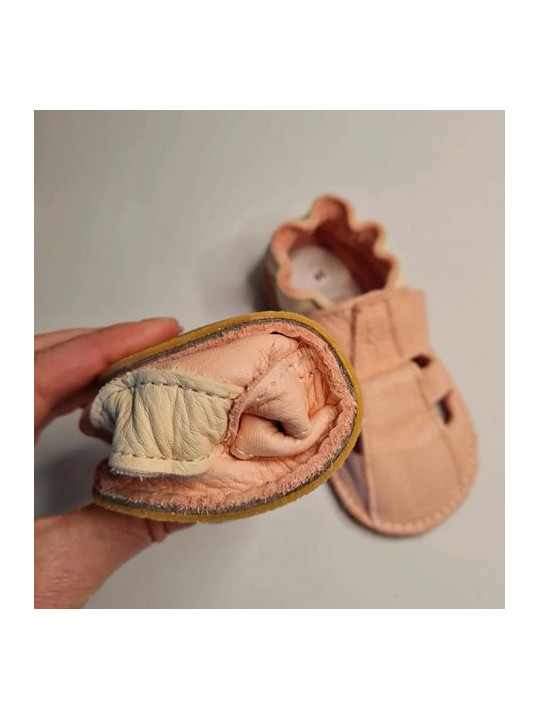 Organic leather shoes pink summer