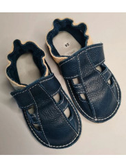 Organic leather shoes blue summer
