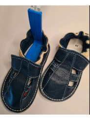 Organic leather shoes blue summer