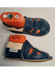 Organic leather shoes blue summer