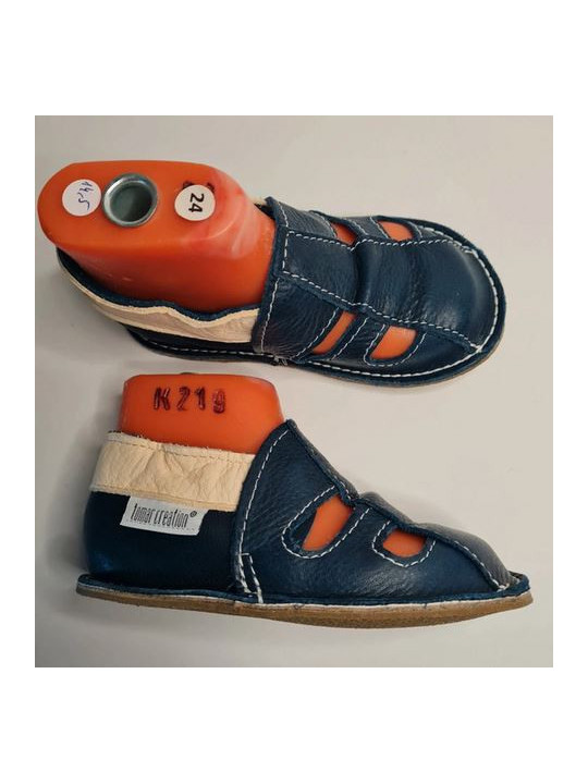 Organic leather shoes blue summer