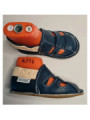 Organic leather shoes blue summer
