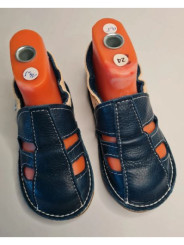 Organic leather shoes blue summer