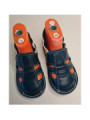 Organic leather shoes blue summer
