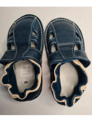 Organic leather shoes blue summer