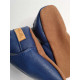 vegan slippers blue with pompoms