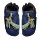vegan slippers blue with pompoms