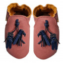 size 22 vegan slippers pink with pompoms