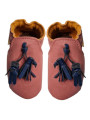 chaussons vegan rose avec pompons