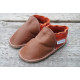 Organic leather shoes brown and orange