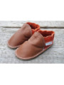 Organic leather shoes brown and orange