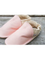 Organic leather shoes pink and beige